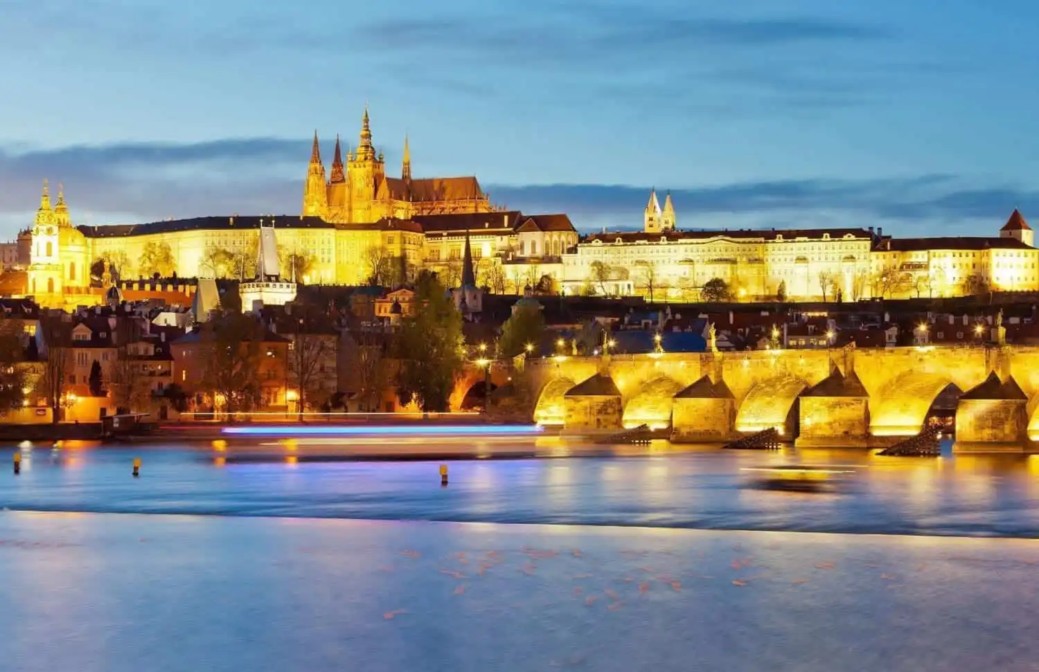 Charles Bridge along with the Prague Castle