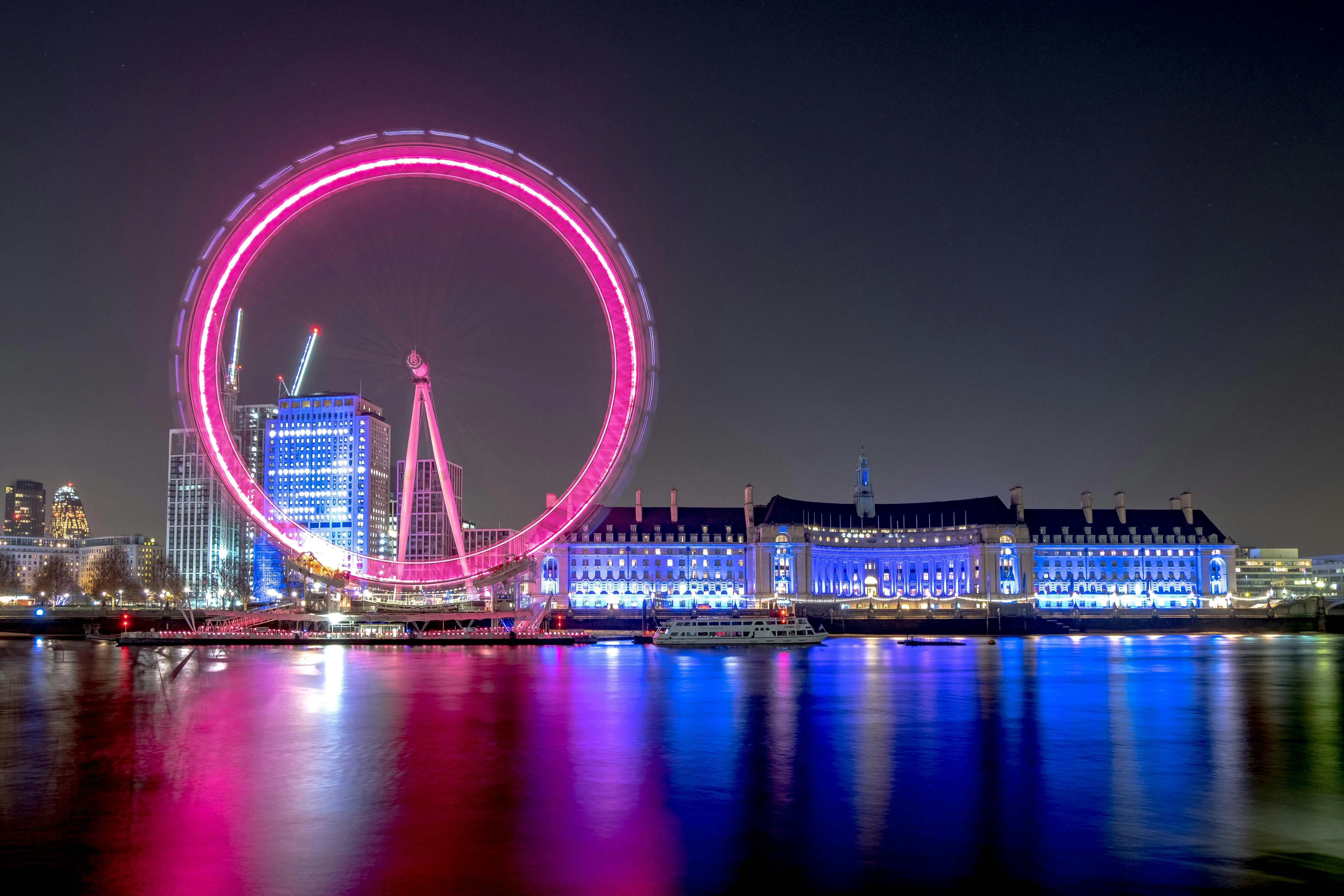 Free London Eye During Night Time Stock Photo